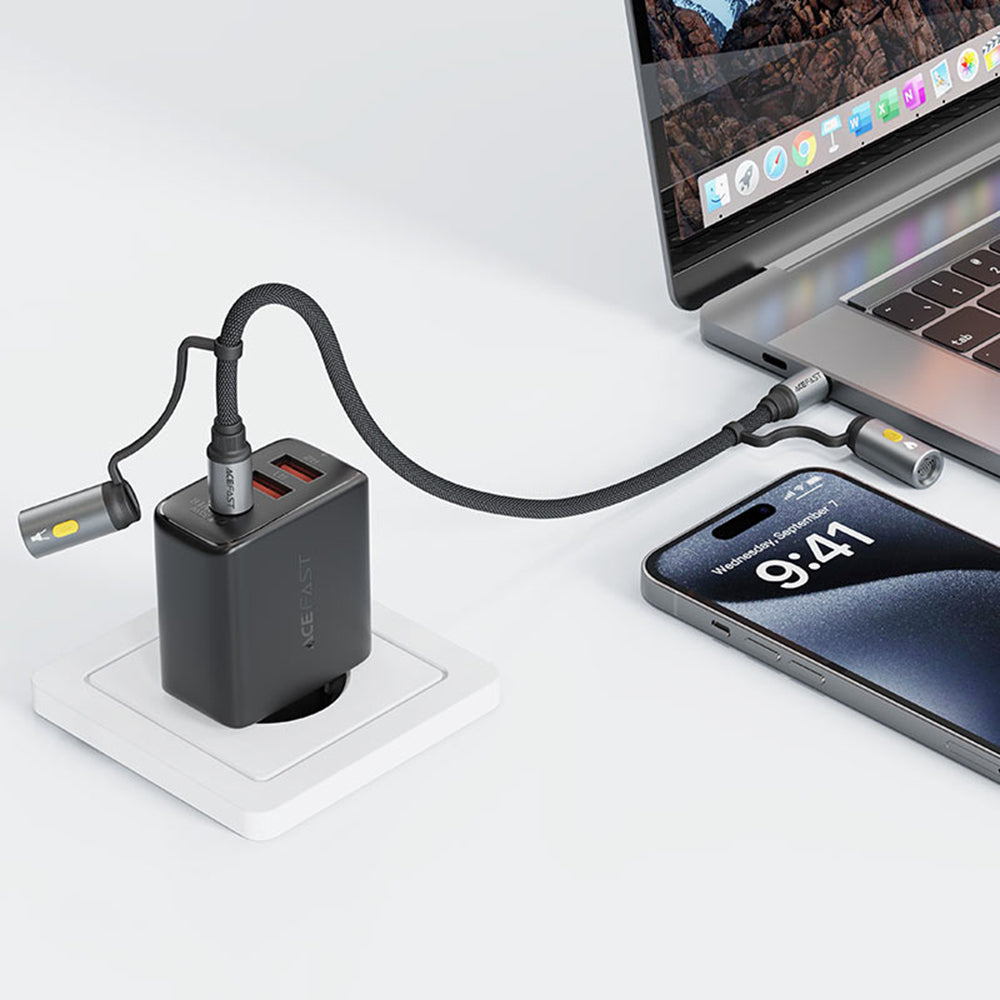USB-C Data and Charging Cable / Flashlight - USB-C / Acefast J4 Electric Lighter, 60W, 1.2m, Black