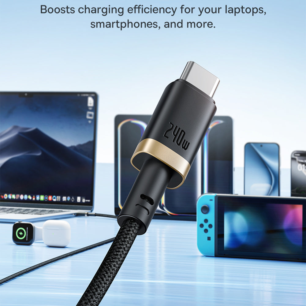 Datový a nabíjecí kabel USB-C - USB-C Baseus Dura, 240W, 1m, Zlatě černý P10377803U03-00