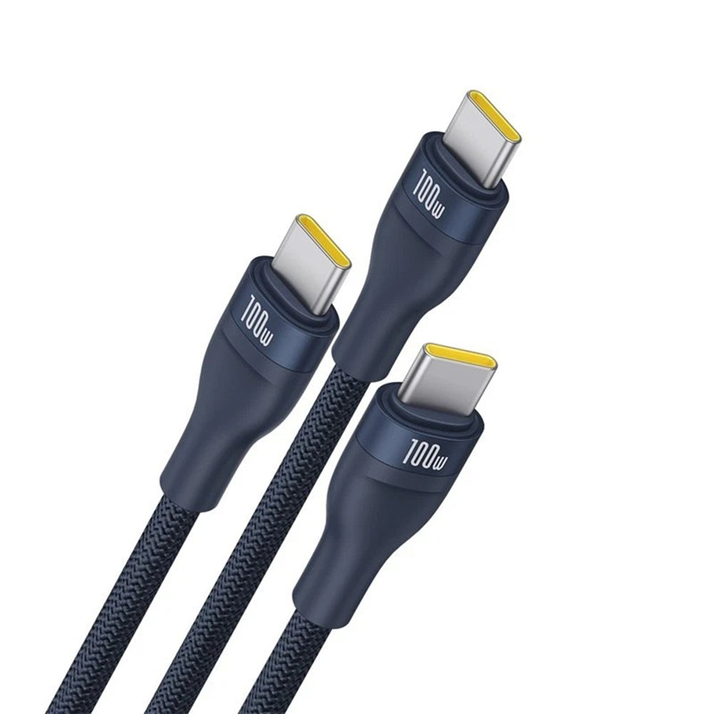Nabíjecí kabel USB-C - 3 x USB-C Baseus Flash Series III 3v1, 100W, 1.5m, Modrý P10377503321-00