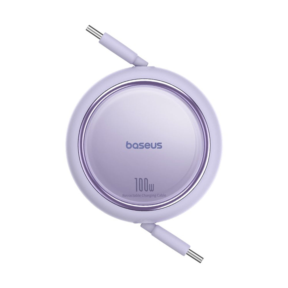 Datový a nabíjecí kabel USB-C - USB-C Baseus Free2Draw Mini Retractable, 100W, 1m, Fialový P10364500511-00