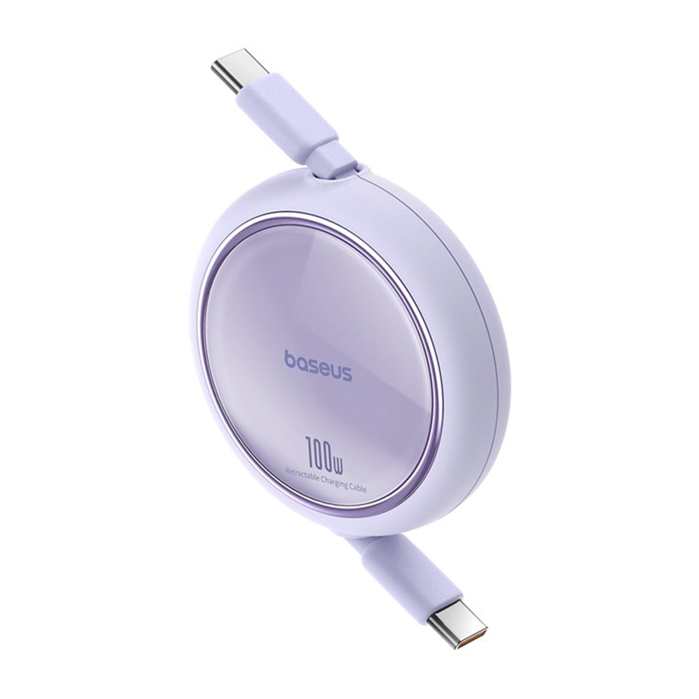 Datový a nabíjecí kabel USB-C - USB-C Baseus Free2Draw Mini Retractable, 100W, 1m, Fialový P10364500511-00