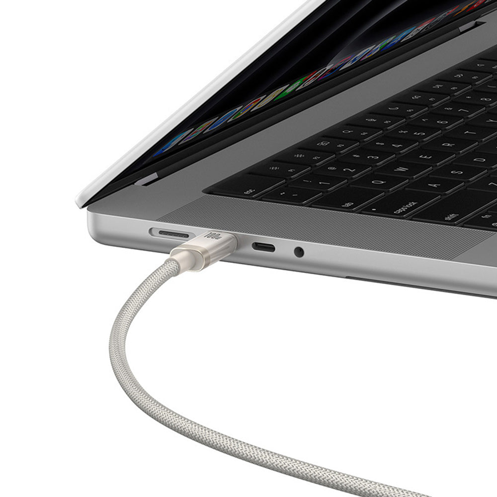 Datový a nabíjecí kabel USB-C - USB-C Baseus Titanium, 100W, 2m, Stříbrný P10378100G21-01