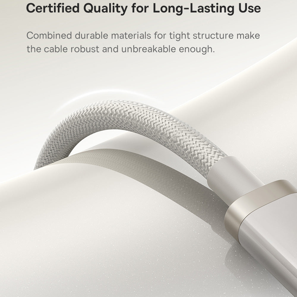 Datový a nabíjecí kabel USB-C - USB-C Baseus Titanium, 100W, 2m, Stříbrný P10378100G21-01