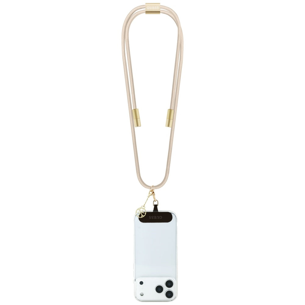 Kabel pro data a nabíjení USB-C - USB-C Guess CBDY 4G Charm, 100W, 1,5m, béžový