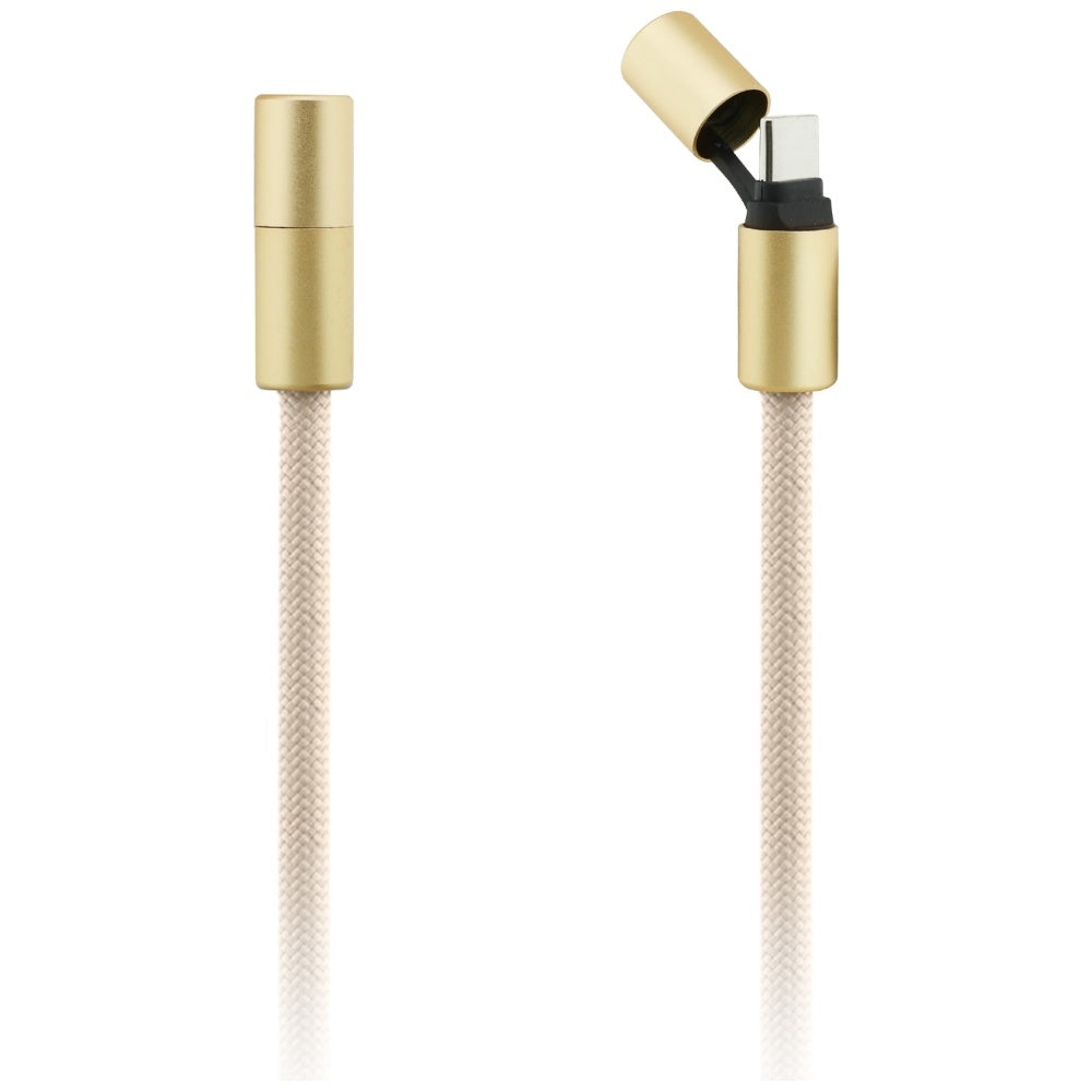 Kabel pro data a nabíjení USB-C - USB-C Guess CBDY 4G Charm, 100W, 1,5m, béžový