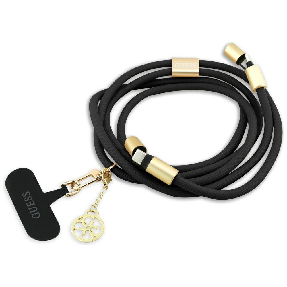 Kabel pro data a nabíjení USB-C - USB-C Guess CBDY 4G Charm, 100W, 1.5m, černý