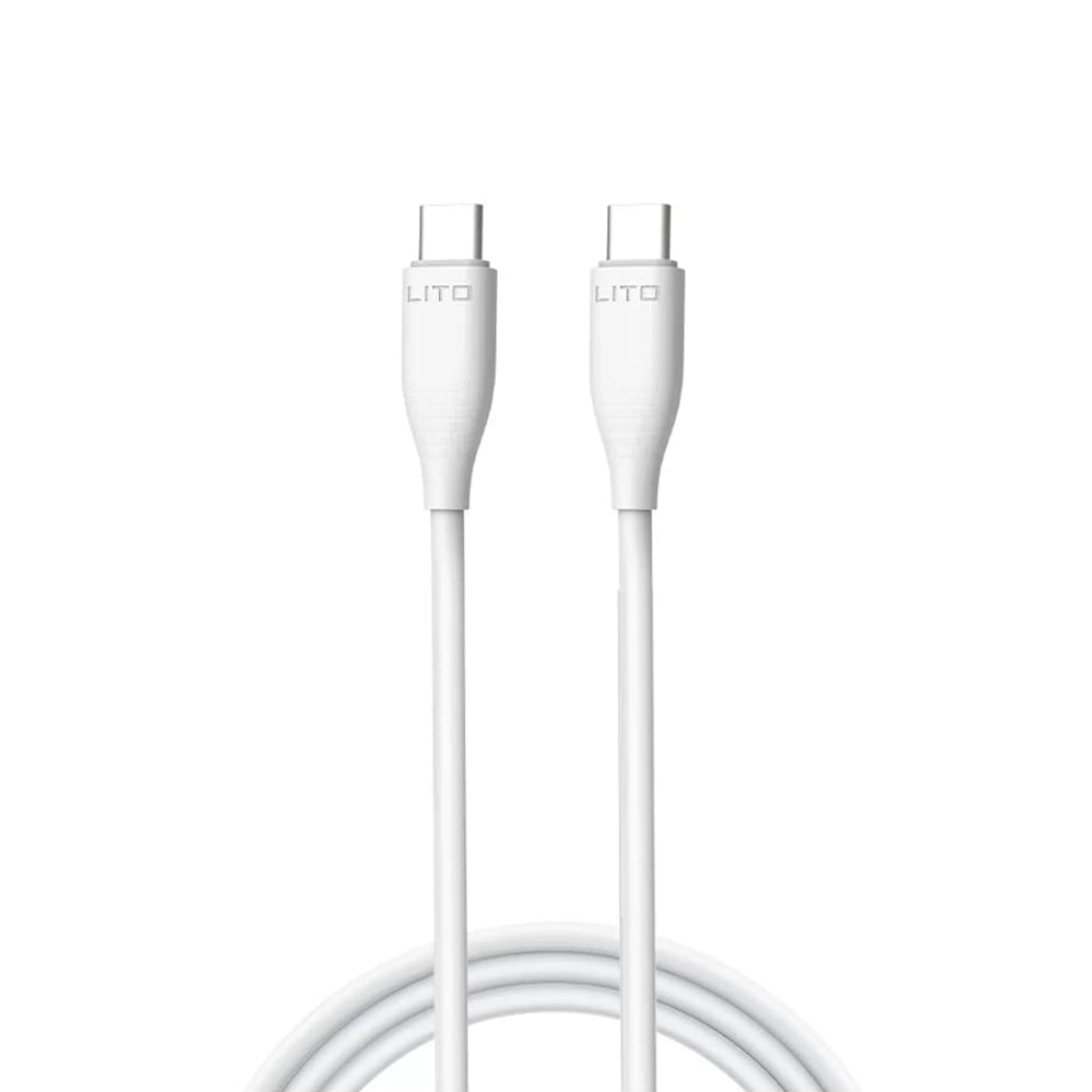 Datový a nabíjecí kabel USB-C - USB-C Lito LD03, 60W, 1m, Bílý