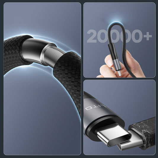 Datový a nabíjecí kabel USB-C - USB-C Lito LD23CC, 100W, 1m, šedý