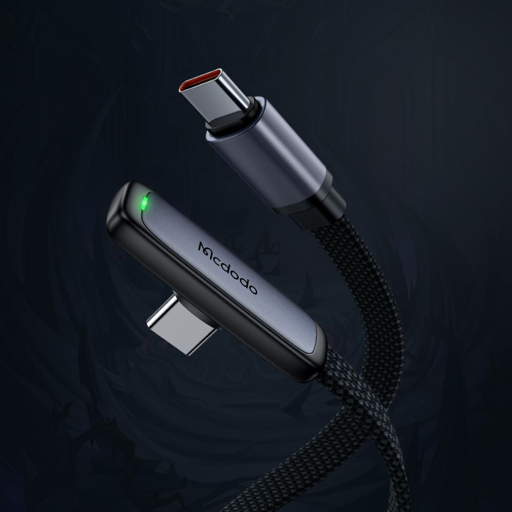 Datový a nabíjecí kabel USB-C - USB-C McDodo CA-3360 Angled, 65W, 1.2m, černý