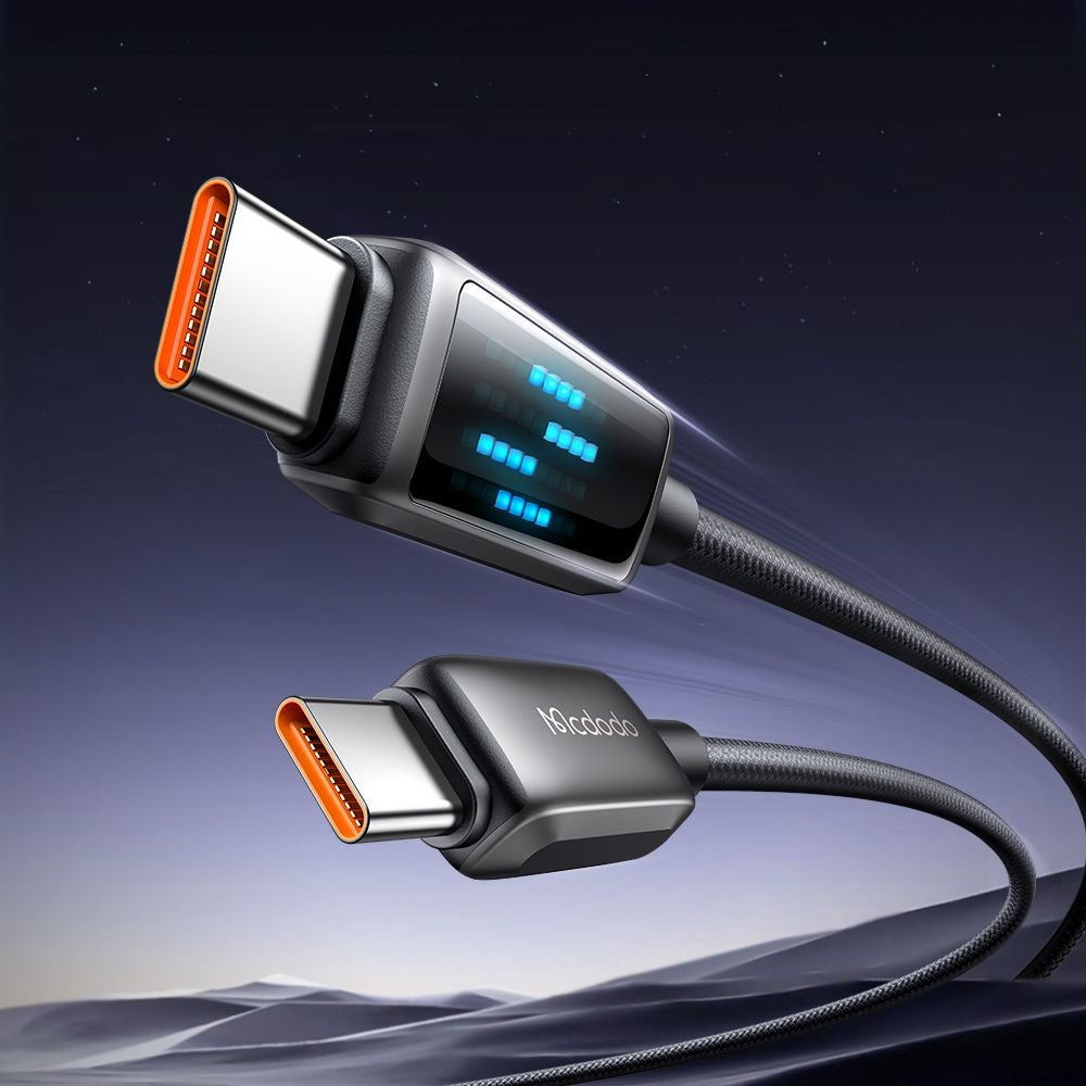Datový a nabíjecí kabel USB-C - USB-C McDodo CA-4250 Display, 100W, 1.2m, Černý