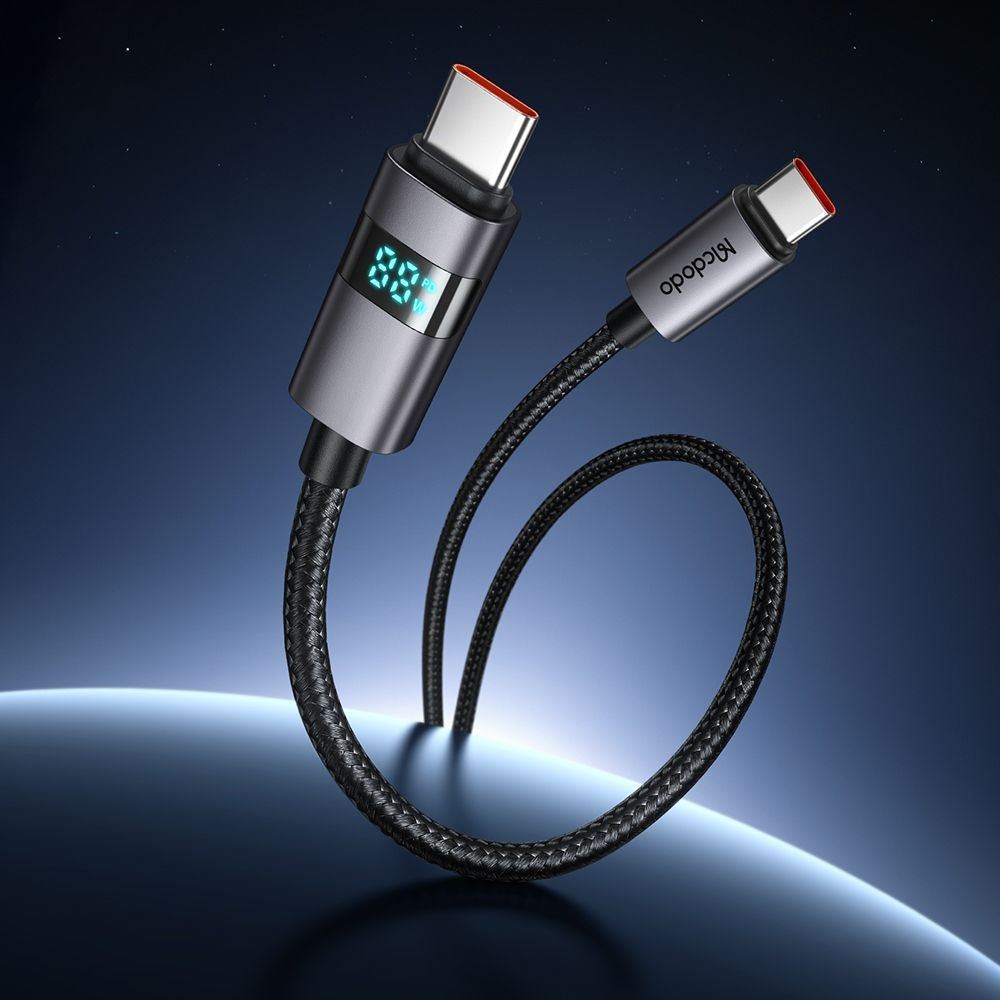 Datový a nabíjecí kabel USB-C - USB-C McDodo CA-5610 Display, 100W, 1.2m, Černý