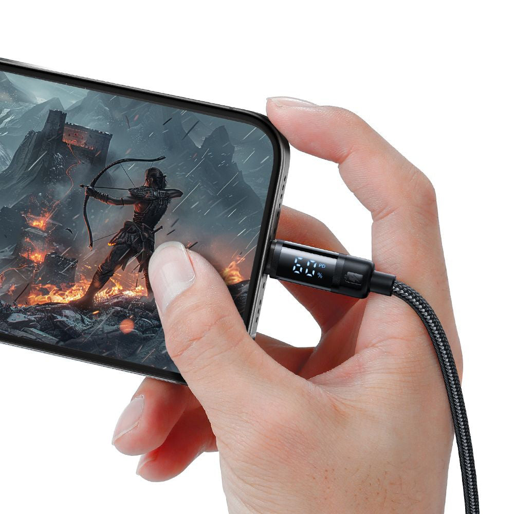 Datový a nabíjecí kabel USB-C - USB-C McDodo CA-5780 Bat Display, 60W, 1.2m, Černý