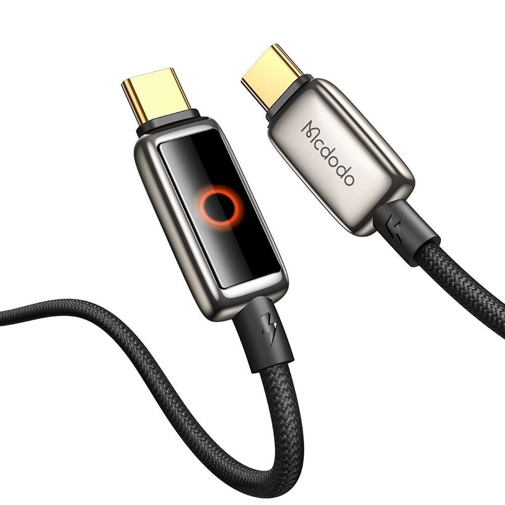 Datový a nabíjecí kabel USB-C - USB-C McDodo CA-6680 Auto Power Off, 100W, 1.2m, Černý