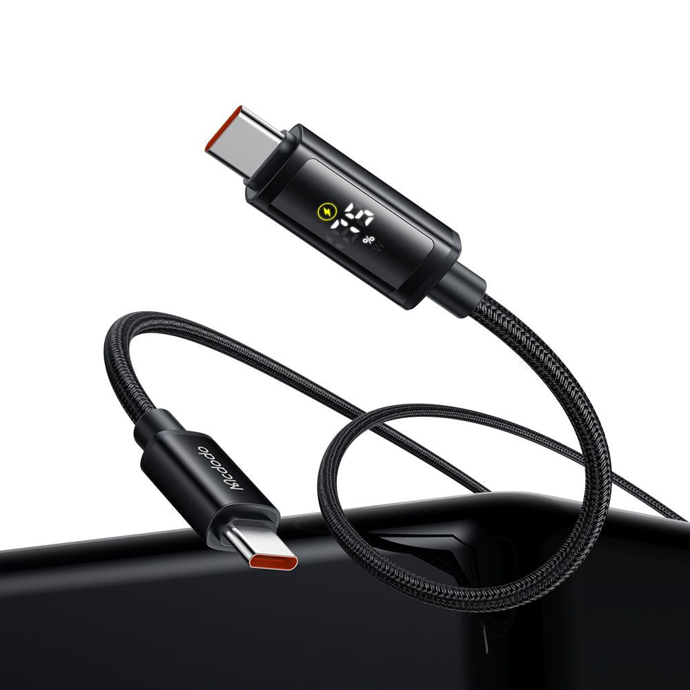 Datový a nabíjecí kabel USB-C - USB-C McDodo CA-8000 Display, 100W, 1.2m, Černý