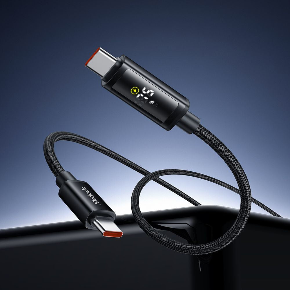 Datový a nabíjecí kabel USB-C - USB-C McDodo CA-8000 Display, 100W, 1.2m, Černý