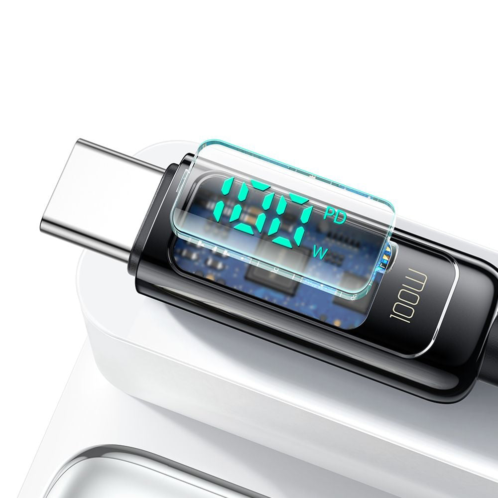 Datový a nabíjecí kabel USB-C - USB-C McDodo CA-8820 Display, 100W, 1.2m, černý