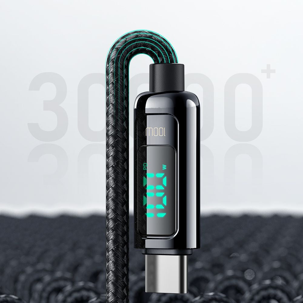 Datový a nabíjecí kabel USB-C - USB-C McDodo CA-8820 Display, 100W, 1.2m, černý