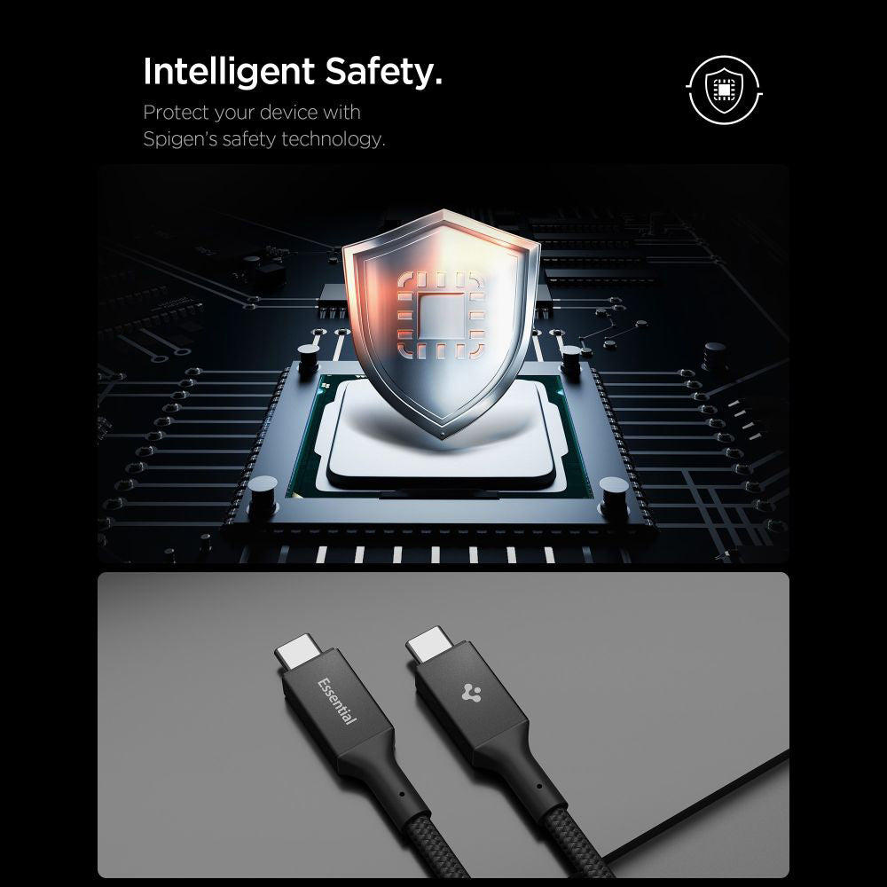 Datový a nabíjecí kabel USB-C - USB-C Spigen EB24015CC, 240W, 1.5m, Černý ACA10423