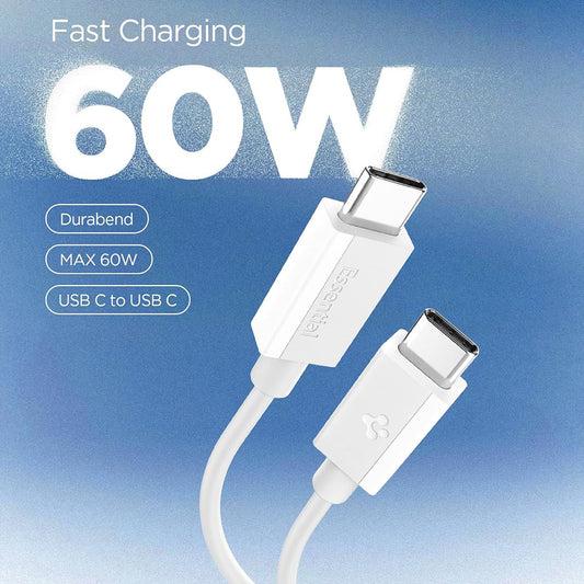 Datový a nabíjecí kabel USB-C - USB-C Spigen EB6015CC, 60W, 1,5m, bílý ACA10416