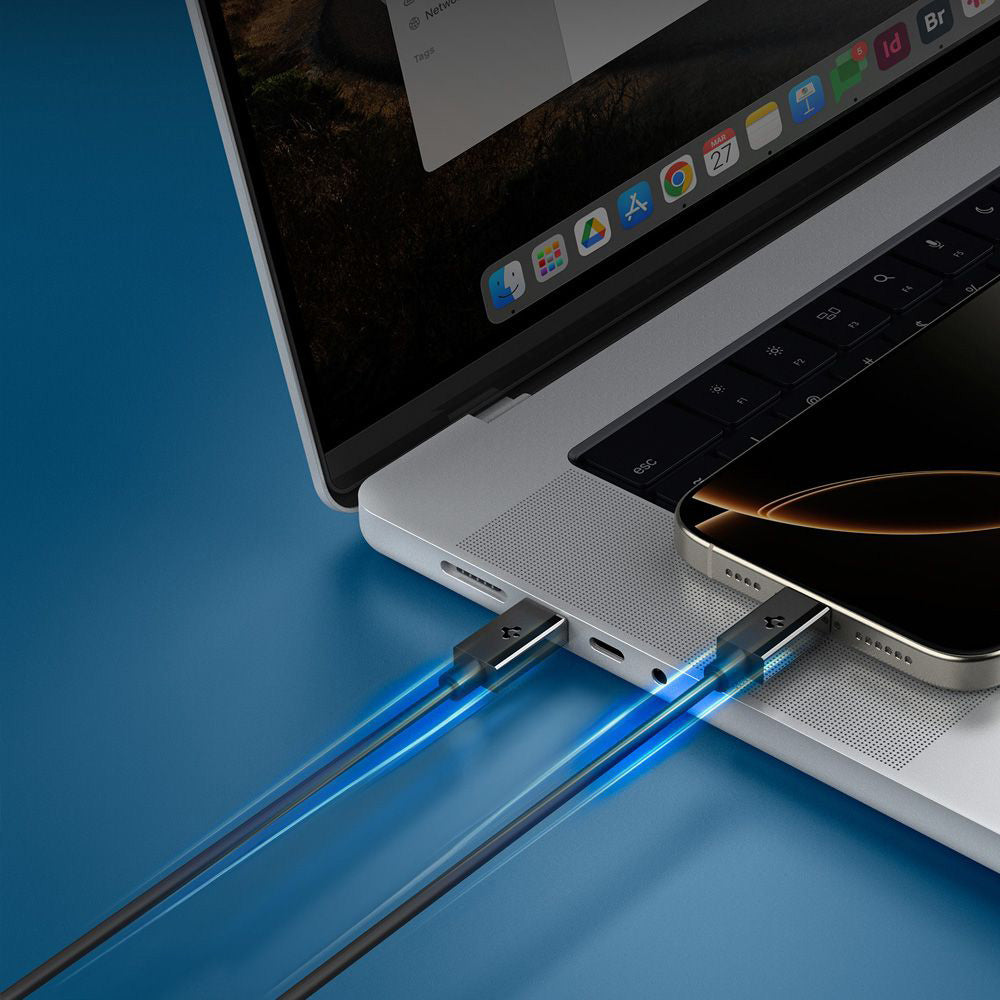 Datový a nabíjecí kabel USB-C - USB-C Spigen Essential, 60W, 1m, Černý ACA08718