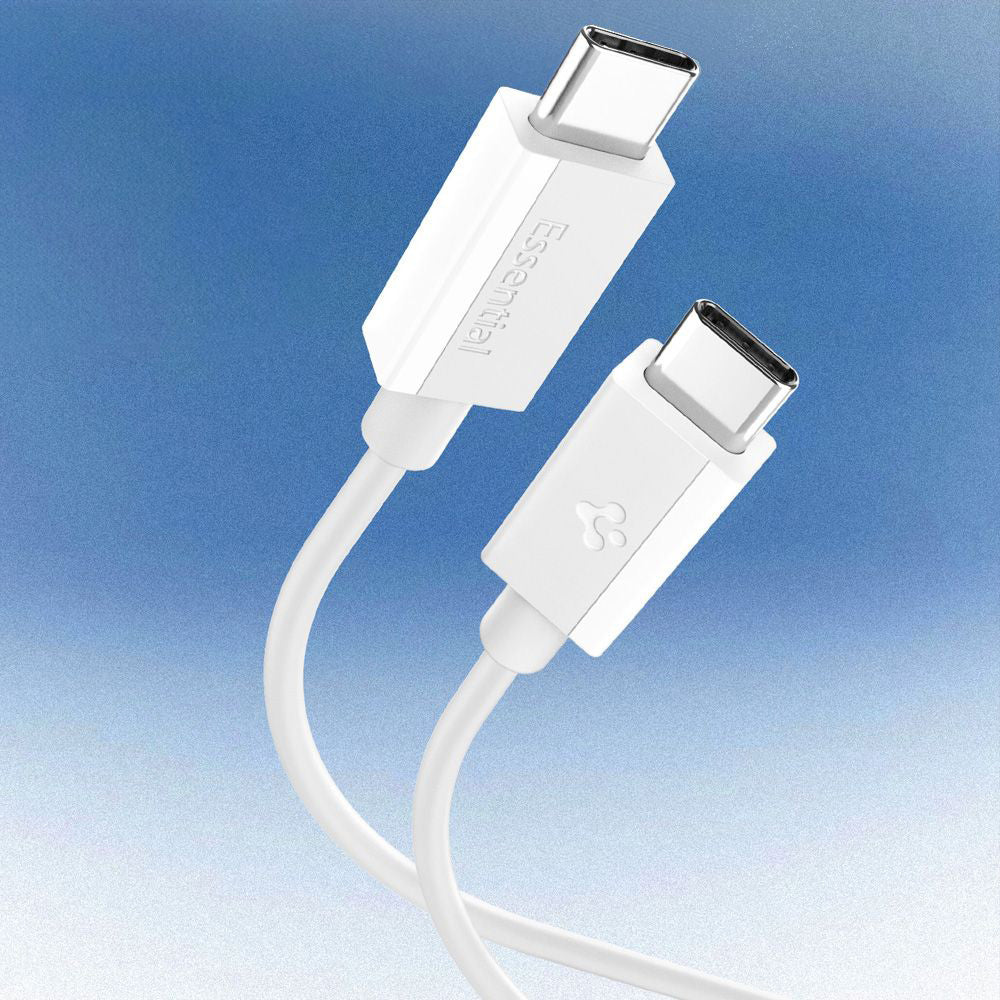 Datový a nabíjecí kabel USB-C - USB-C Spigen Essential, 60W, 2m, bílý ACA08719