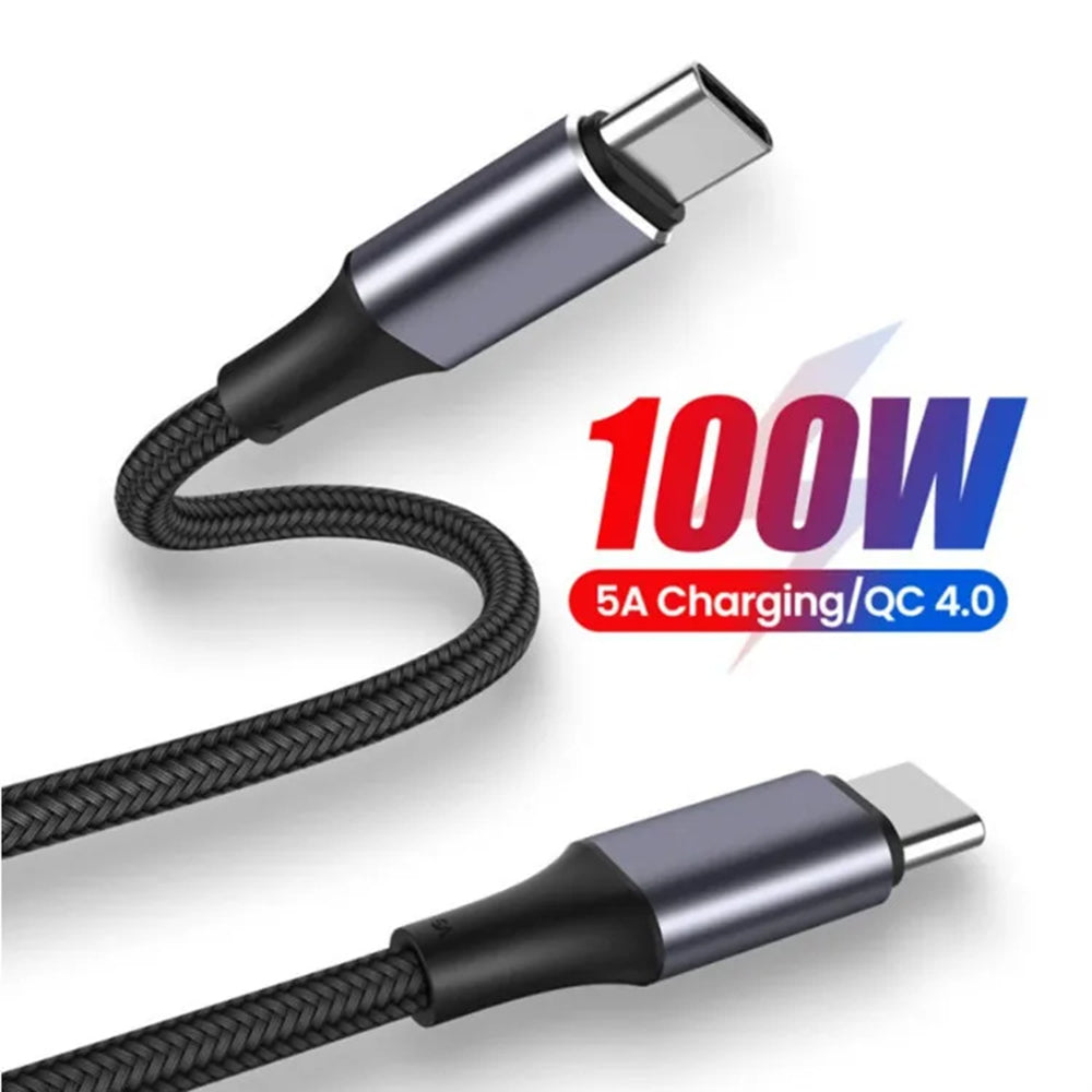 Datový a nabíjecí kabel USB-C - USB-C Techsuit PCB018, 100W, 1m, Černý