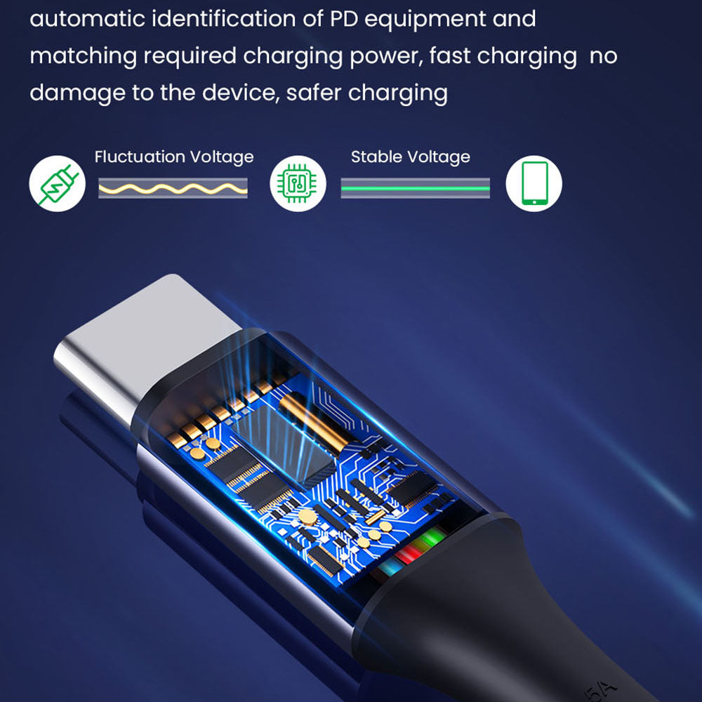 Datový a nabíjecí kabel USB-C - USB-C Techsuit PCB018, 100W, 1m, Černý
