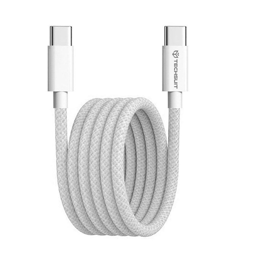 Datový a nabíjecí kabel USB-C - USB-C Techsuit PCB114D, 60W, 1m, šedý