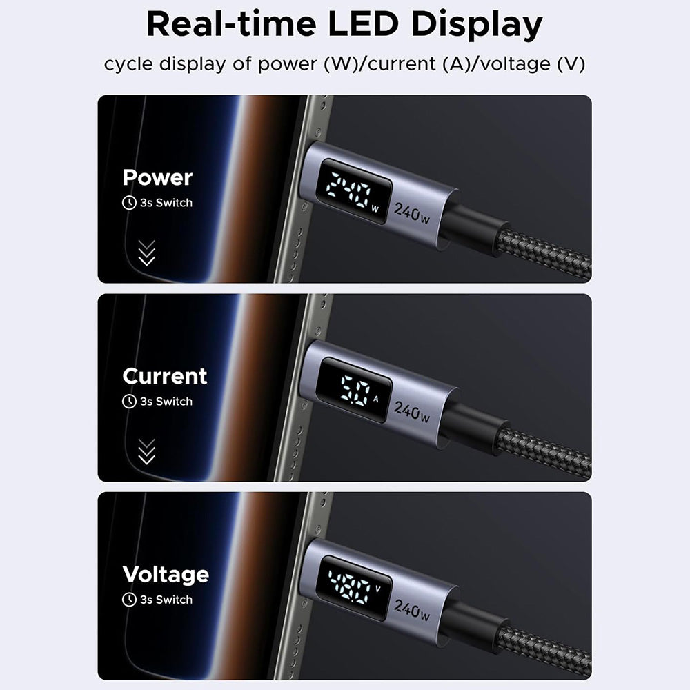 USB-C Data and Charging Cable - USB-C UGREEN 65866 Display, 240W, 1m, Gray