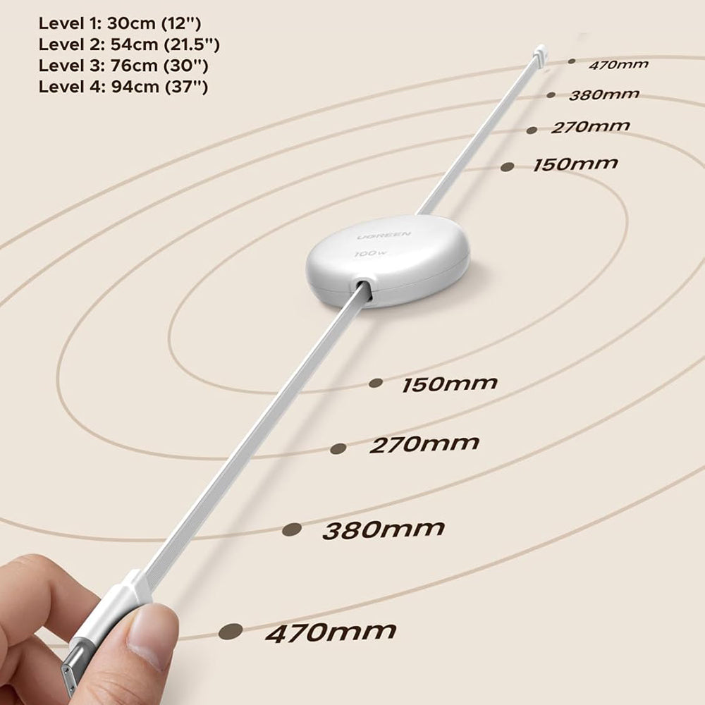 Datový a nabíjecí kabel USB-C - USB-C UGREEN L531, 100W, 1m, Bílý