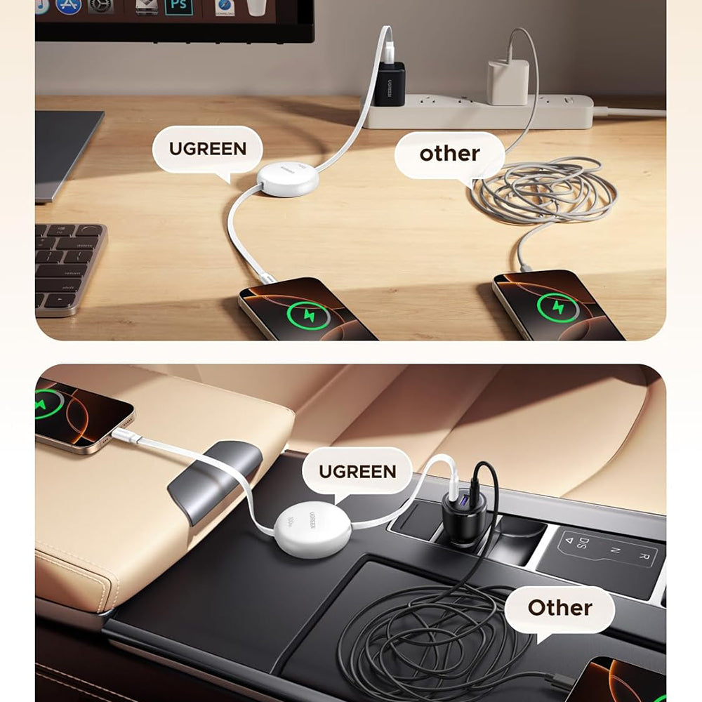 Datový a nabíjecí kabel USB-C - USB-C UGREEN L531, 100W, 1m, Bílý