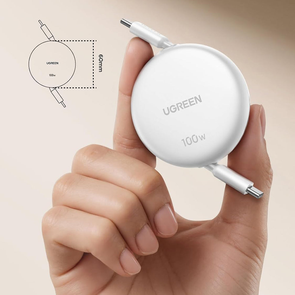 Datový a nabíjecí kabel USB-C - USB-C UGREEN L531, 100W, 1m, Bílý