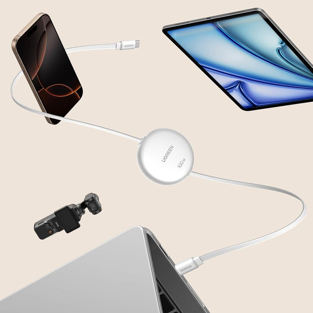 Datový a nabíjecí kabel USB-C - USB-C UGREEN L531, 100W, 1m, Bílý