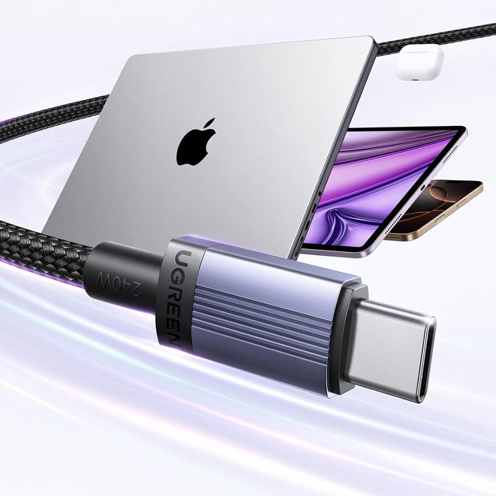 Datový a nabíjecí kabel USB-C - USB-C UGREEN L532, 240W, 0.5m, šedý