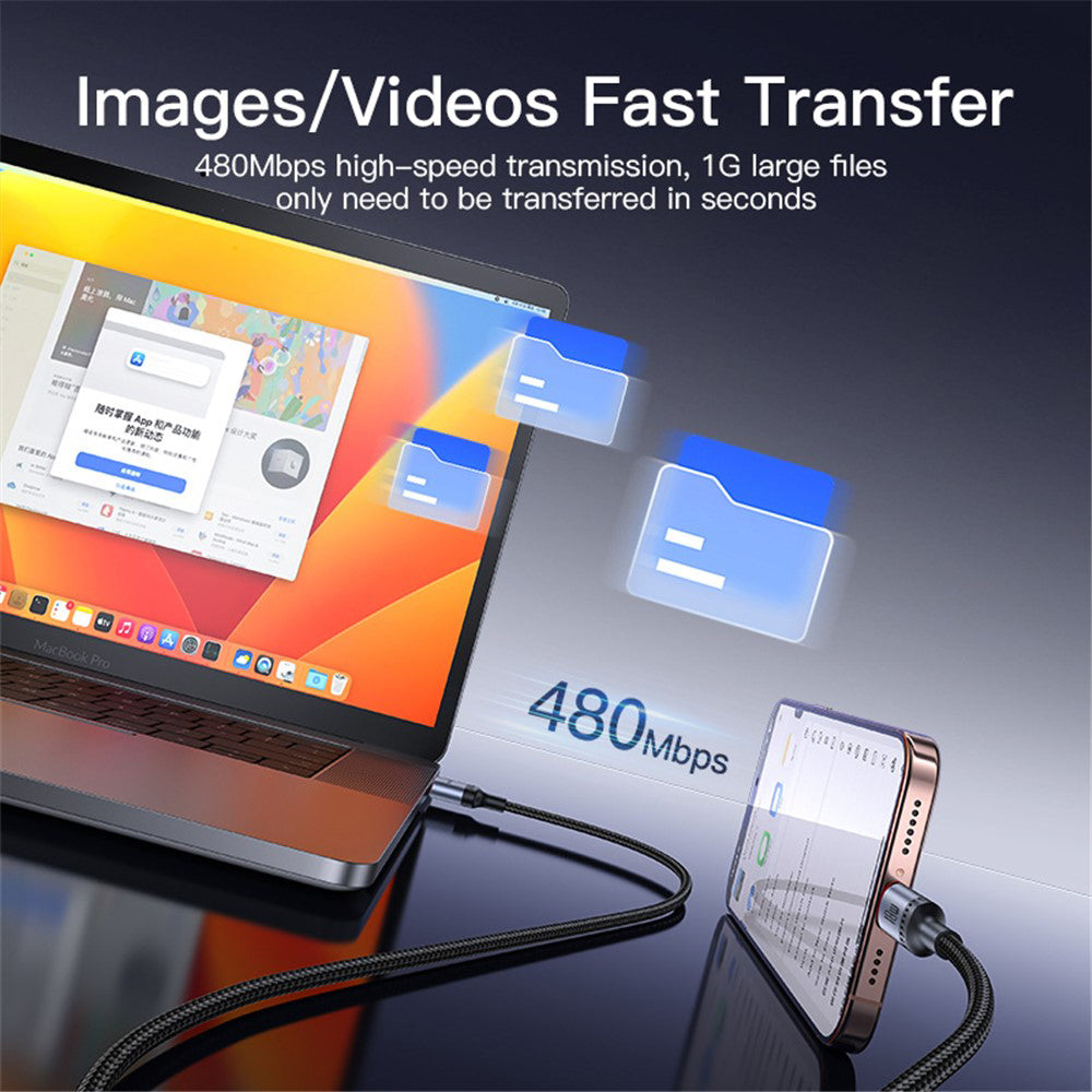 Datový a nabíjecí kabel USB-C - USB-C Yesido CA183, 60W, 2m, černý