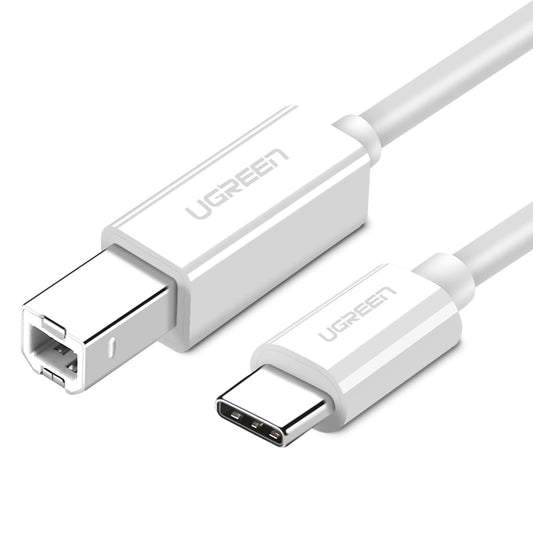 Tiskový kabel UGREEN US241, USB-C - USB-B, 1,5 m, bílý