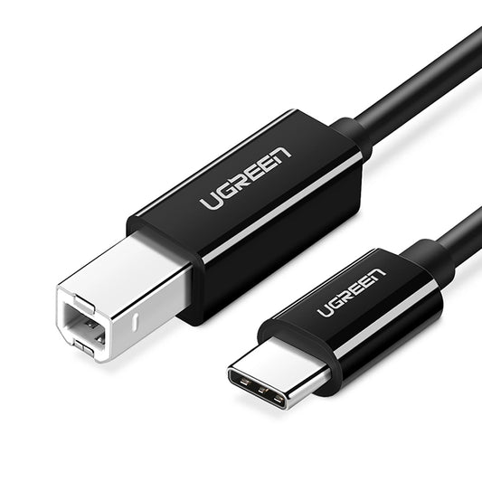 USB-C - USB-B, 1 m, černá, bez kabelů