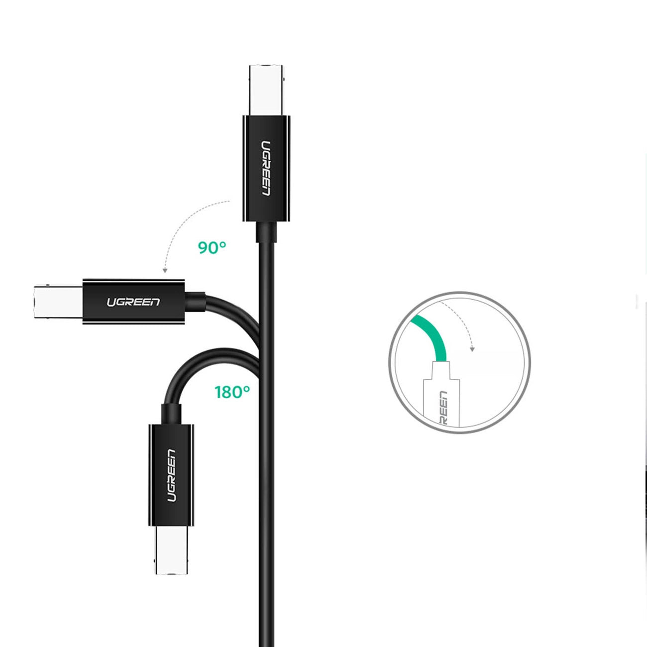 USB-C - USB-B, 2 m, černá