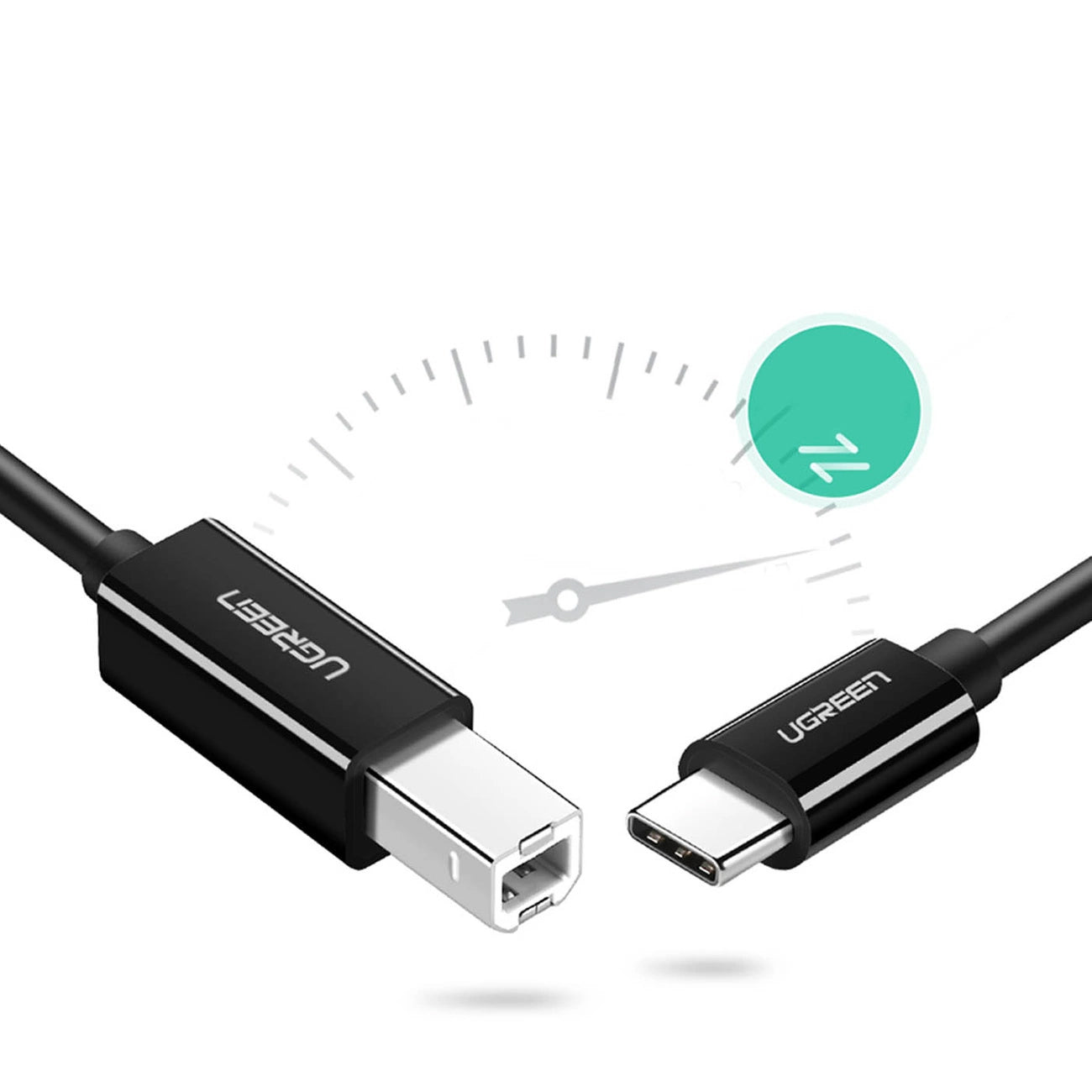 USB-C - USB-B, 2 m, černá