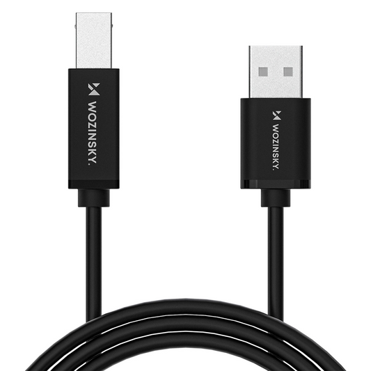 Tiskový kabel WZK WKDDY3S, USB-A - USB-B, 2m, černý