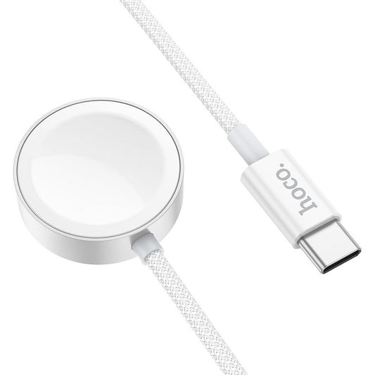 Bezdrátová nabíječka HOCO CW59 pro Apple Watch / Samsung Galaxy Watch Series, USB-C, Bílá