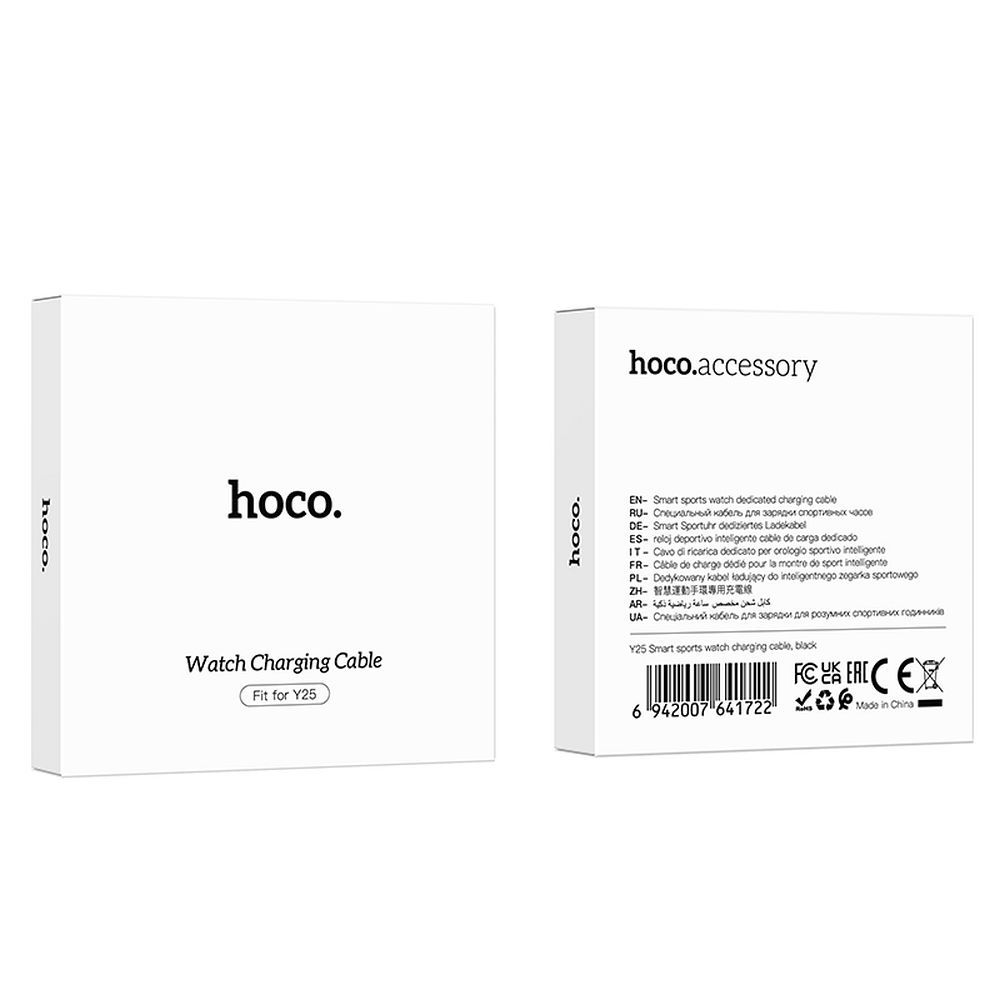 Charging Cable for HOCO Y25 Smartwatch, USB-A, Black