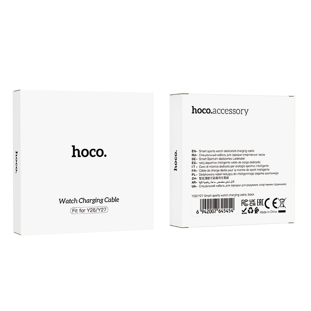 Nabíjecí kabel pro Smartwatch HOCO Y26 / Y27, USB-A, Černý