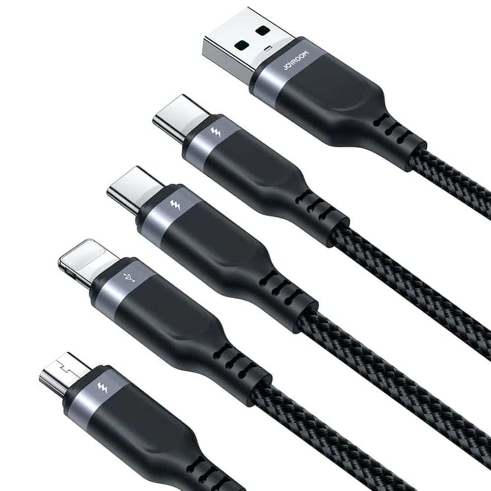 Nabíjecí kabel USB-A - Lightning / microUSB / 2 x USB-C Joyroom S-A18 4v1, 20W, 1.2m, Černý