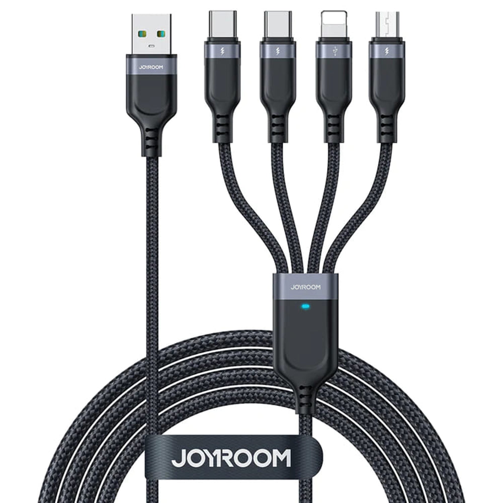 Nabíjecí kabel USB-A - Lightning / microUSB / 2 x USB-C Joyroom S-A18 4v1, 20W, 1.2m, Černý