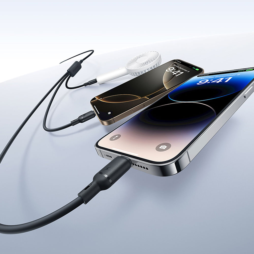 Nabíjecí kabel USB-A - Lightning / microUSB / USB-C Baseus Silky 3v1, 100W, 1.5m, Černý P10377705123-00