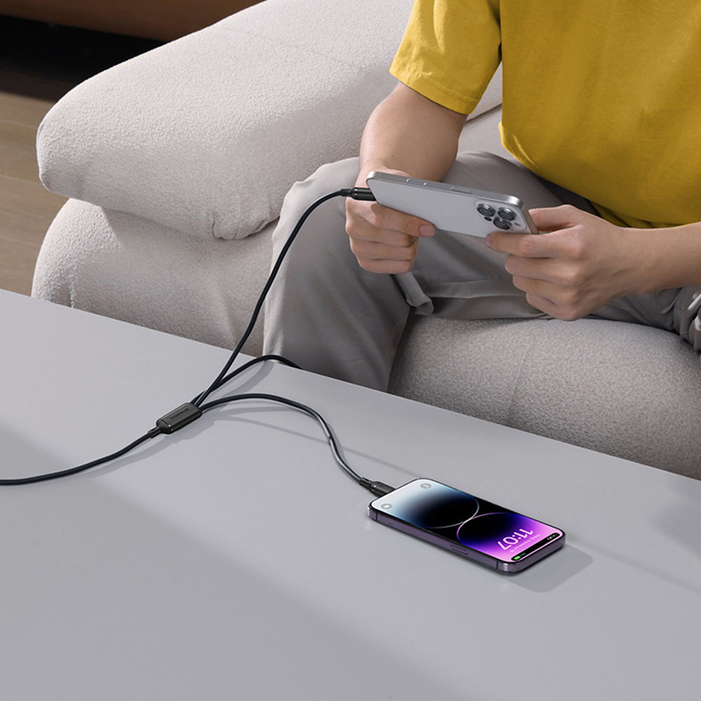 Nabíjecí kabel USB-A - Lightning / microUSB / USB-C Baseus Silky 3v1, 100W, 1.5m, Černý P10377705123-00