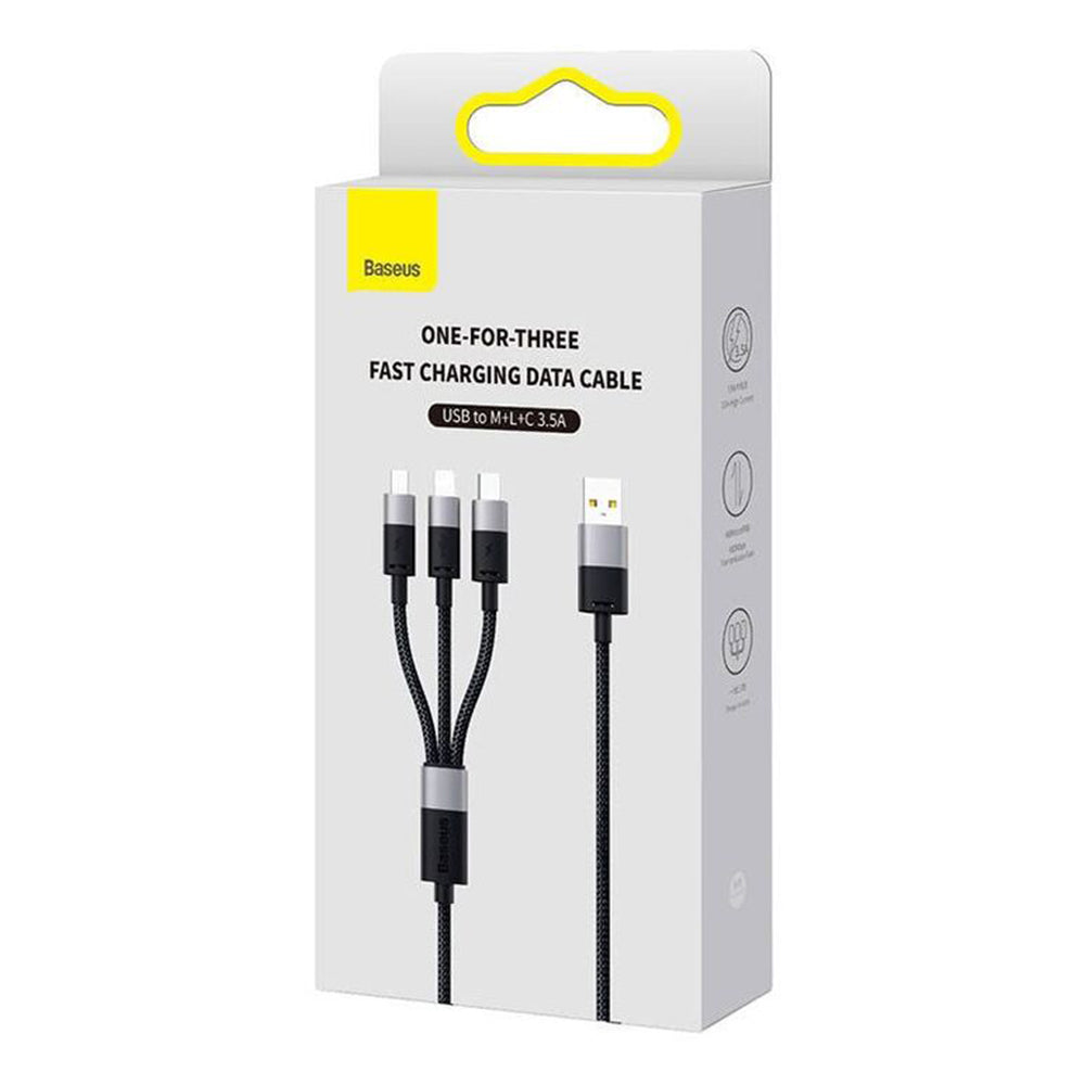 Nabíjecí kabel USB-A - Lightning / microUSB / USB-C Baseus StarSpeed 3v1, 100W, 1.5m, Černý P10319900111-01