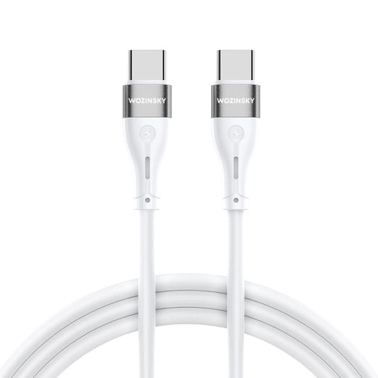 Nabíjecí kabel USB-C - USB-C WZK WSTCC1, 65W, 1m, bílý