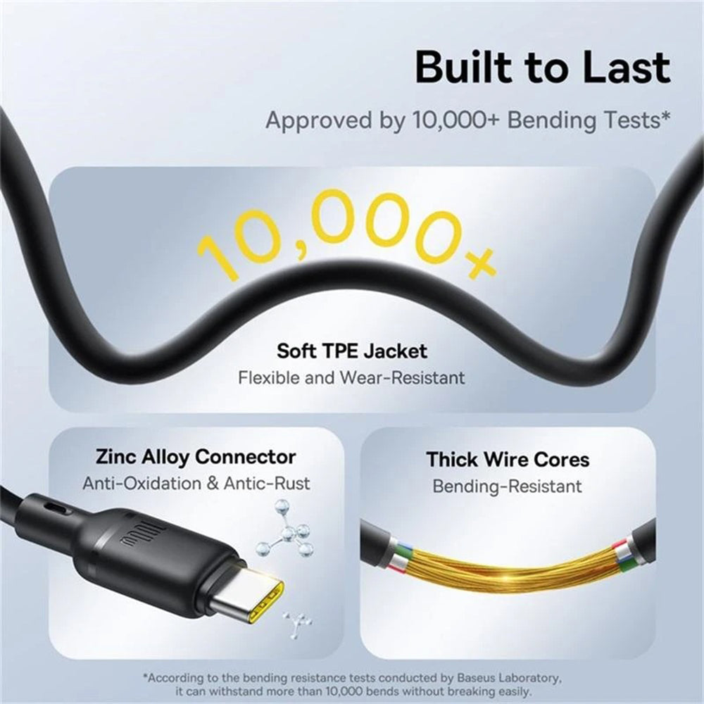 Nabíjecí kabel USB-C - Lightning / microUSB / USB-C Baseus Silky 3v1, 100W, 1.5m, Černý P10376303121-01